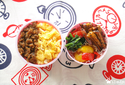 今日のMy弁当「冷凍豆腐でそぼろ丼」