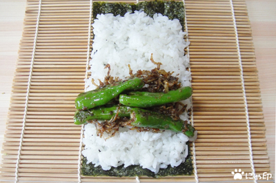 今日のMyミニ弁当「みそマヨじゃこししとう巻き」