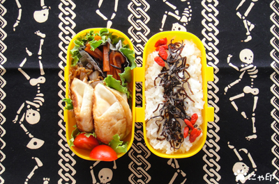 今日のMy弁当「ハムたま餃子」