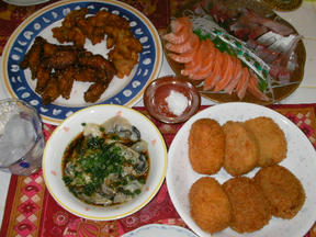 結婚記念日の飯。