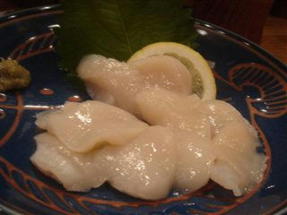 恵比寿　ほりこし亭　とても新鮮！ほたて刺し