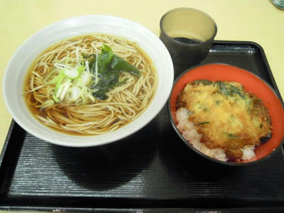 あさりかき揚げ丼＋かけそば