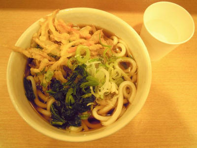 箱根そば本陣　かき揚げ天うどん