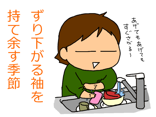 ずり下がる袖を持て余す