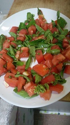 トマトとバジルのパスタ