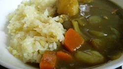 カレーに青汁粉末を入れてみた