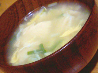 冷凍豆腐のかき卵汁
