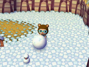 Wii,街へいこうよどうぶつの森,ゆきだるま家具がもらえる雪だるまの作り方