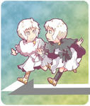 ▽「だいじょうぶ！ぼくがついてる！いっしょにいってみよ！」