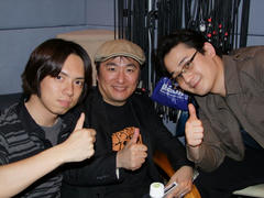 レコーディング後、丸本さんと、今回のディレクター兼ボイス・トレーナーでもある高橋さんと！