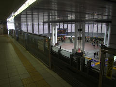 モノレールの小倉駅ホームから見た景色