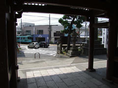 龍口寺から列車を臨む