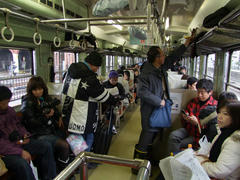 キハ５２形の車内…予想以上に混んでいました