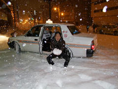 タクシーから持ってきた雪ではありません