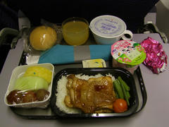 わりと普通の量だった、夕食の機内食