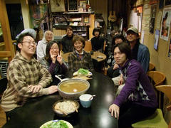 １日目、牧（大分）f Sound Cafe にて、皆で打ち上げ！