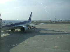 朝の羽田空港にて