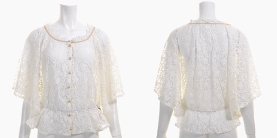 MISCH MASCH 通販の刺繍レースポンチョ