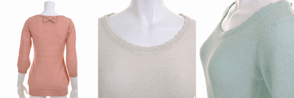 MISCH MASCH 通販の後リボン天竺裏目チュニックニット