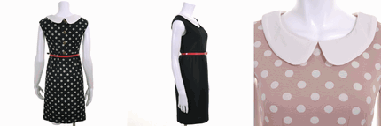 MISCH MASCH 通販の襟配色ノースリワンピ