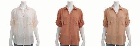 MISCH MASCH（ミッシュマッシュ） ジョーゼットアウトポケットシャツ