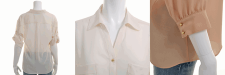 MISCH MASCH（ミッシュマッシュ） ジョーゼットアウトポケットシャツ