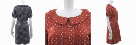 MISCH MASCH（ミッシュマッシュ） ドット柄フラットカラーワンピース