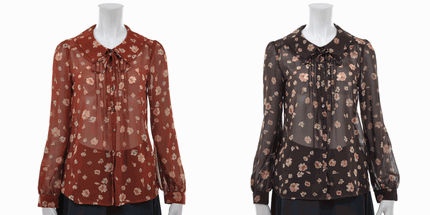 MISCH MASCH（ミッシュマッシュ）通販の花柄シフォン2枚襟ブラウス