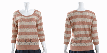 MISCH MASCH 通販 ボーダー透かしニット