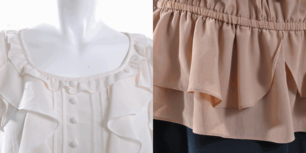 ペプラム切替ブラウス