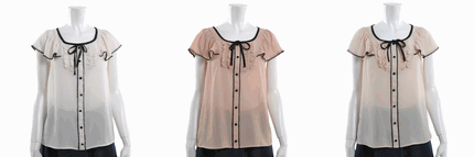 MISCH MASCH 通販 配色トリミングブラウス