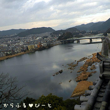 天守閣から見下ろす木曽川