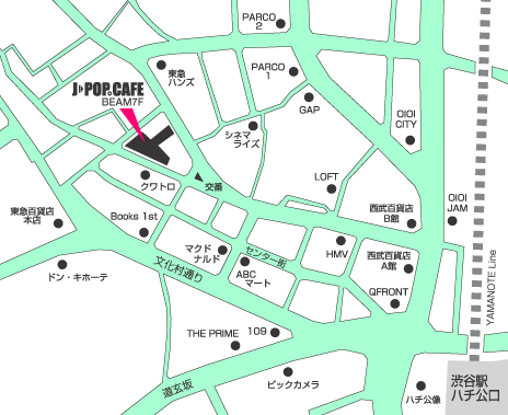 J-POP CAFEの地図