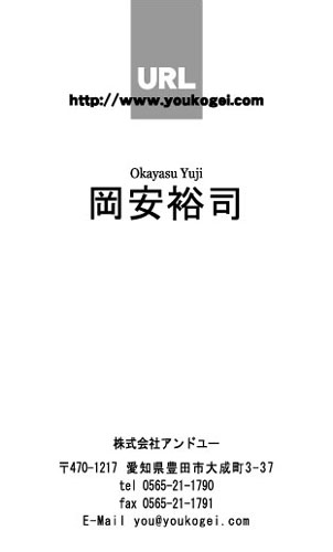 【かっこいい名刺】アドレスがワンポイントになる名刺