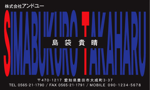 【かっこいい名刺】文字をデザインした名刺