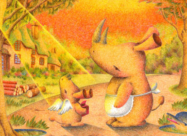 Animal Illustration, Images and Pictures - 「Light from heaven」