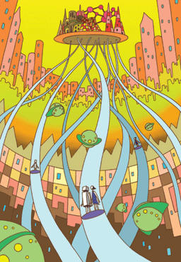 POP image “Society in the future” Illustration, Images and Pictures - 「Transportation tube」