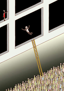 POP image “Society in the future” Illustration, Images and Pictures - 「Crowd and adventurer」