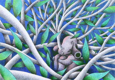 Fairy tale Illustration “Snow Cat”, Images and Pictures - 「Tree of horn」