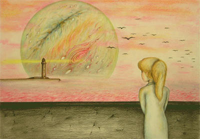 COSMOS “Space and Planet” Illustration, Images and Pictures - 「Sea where Jupiter is seen」