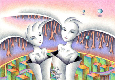 Fantasy Illustration, Images and Pictures - 「Sisters」