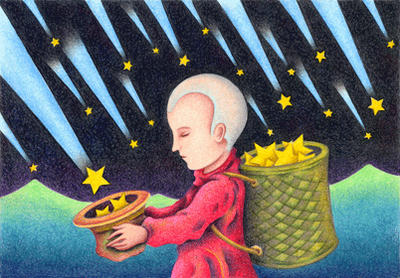 Fantasy Illustration, Images and Pictures - 「Person who collects star」