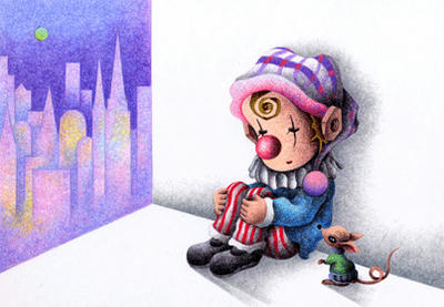 Romantic pierrot Illustration, Images and Pictures - 「Corner of city」