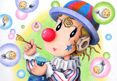 Romantic pierrot Illustration, Images and Pictures - 「Tadpole's soap bubbles」