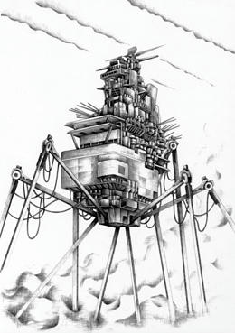 Imagination Illustration, Images and Pictures - 「Combat aircraft carrier in the future」