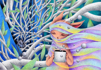 Fairy tale Illustration “Snow Cat”, Images and Pictures - 「Forest in rhino's horn」