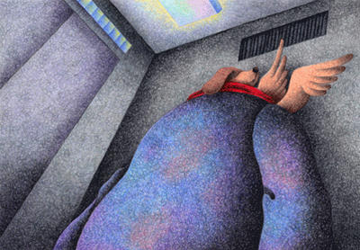 Fairy tale Illustration “Angel Dog”, Images and Pictures - 「A man who runs away」