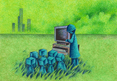 Fantasy Illustration, Images and Pictures - 「Robots' class trips」