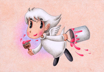 Cute angel Illustration, Images and Pictures - 「Color paint」