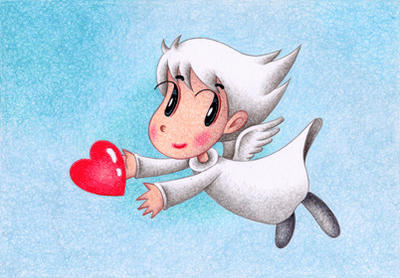 Cute angel Illustration, Images and Pictures - 「Heart」